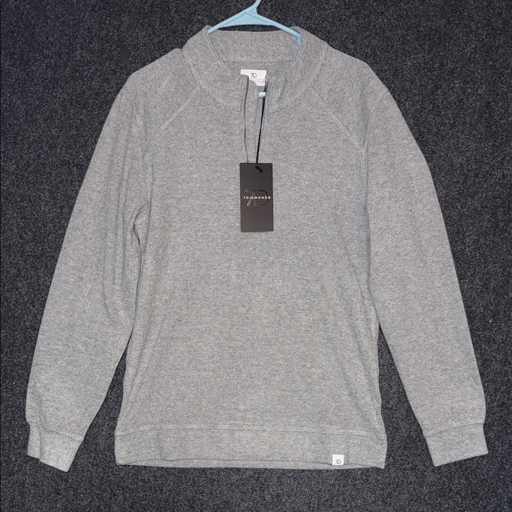 7 Diamonds Generation 1/4 Zip Pullover Mens Small Grey GSPV-1017 NWT